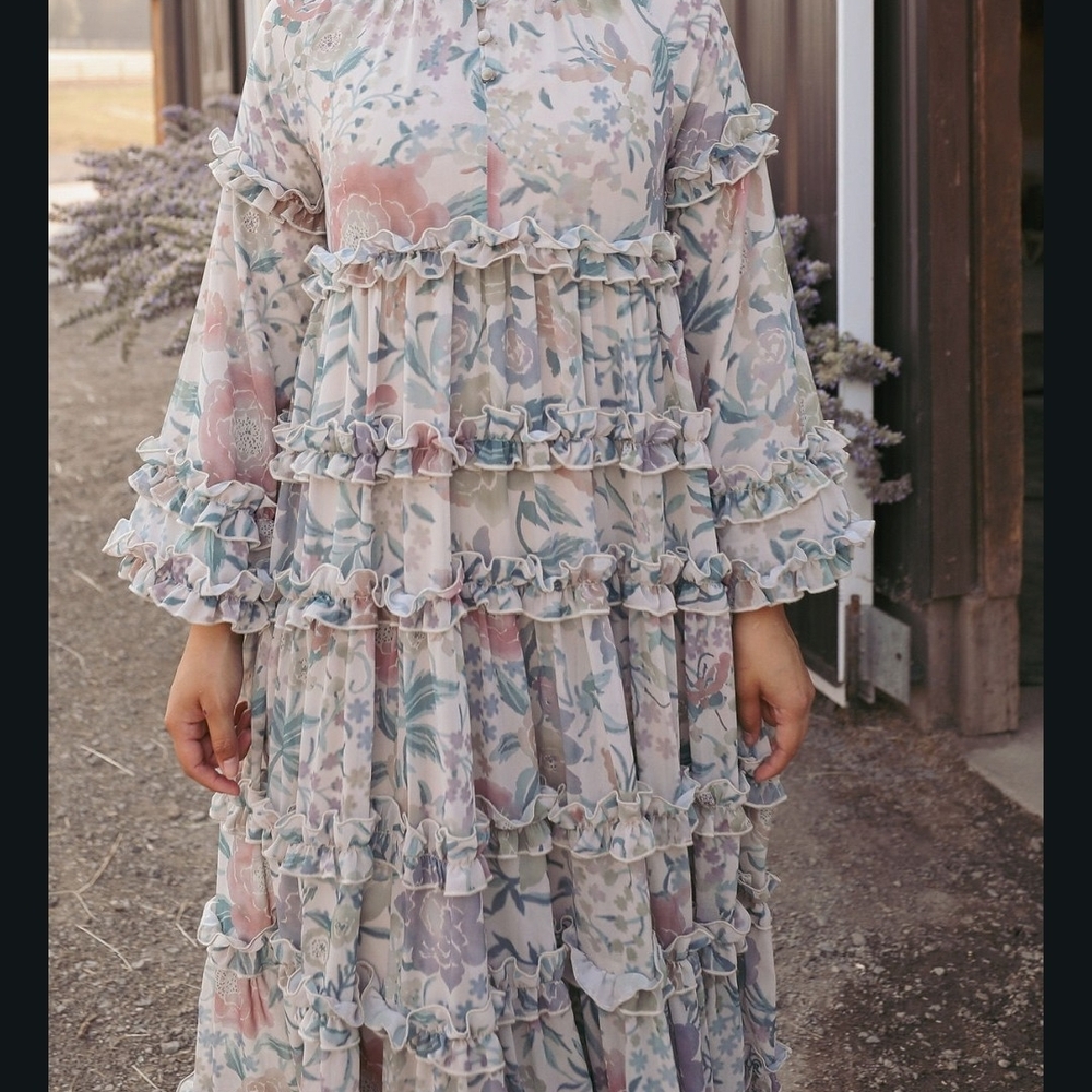 Floral Ruffle Maxi Dress